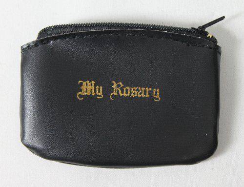 Black Vinyl Zippered 'My Rosary' Case