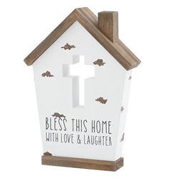 Bless This Home Birdhouse Cutout Standing Plaque