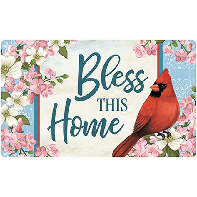 Bless This Home Cardinal Door Mat