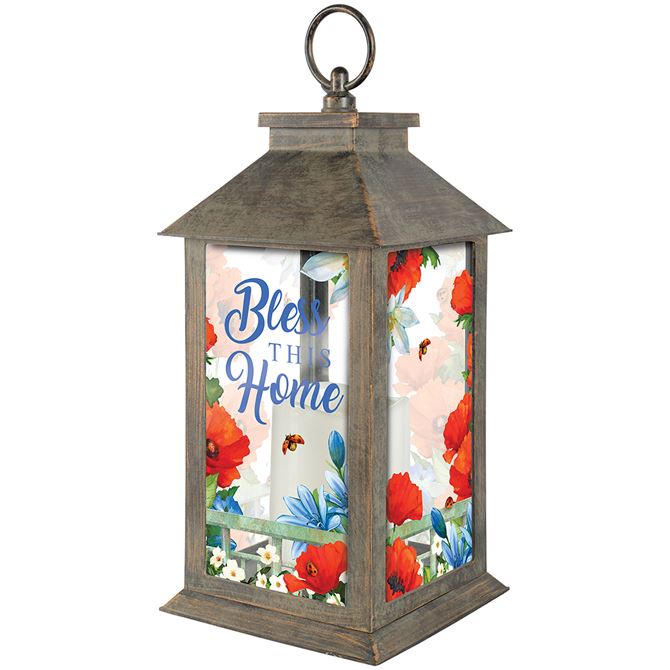 Bless This Home Colorful Garden Lantern
