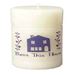 Bless this House 3 x 7 Ivory w/Blue Design Pillar Candle