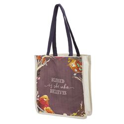 Blessed Is She Who Believes Tote Bag