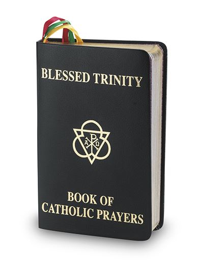 Blessed Trinity : Book Of Catholic Prayers / Deluxe Black Cover / Colored Ribbons