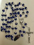 Blue Capped 8mm Rosary from Italy