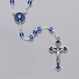 Blue First Communion Rosary with Round Glass Beads