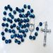 Blue Glass 8mm Bead Rosary