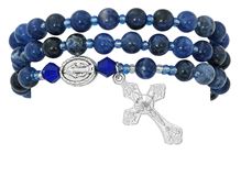 Blue Lapis Twistable Rosary Bracelet