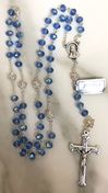 Blue Sapphire Crystal Rosary from Italy