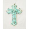 Blue and Tan Handcrafted Clay 8" x 5.5" Wall Cross