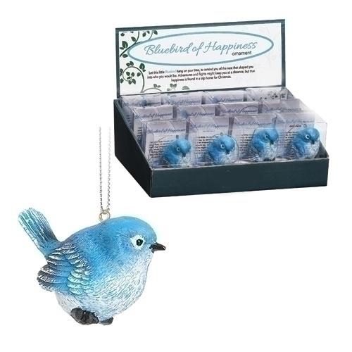 2.5 inch Bluebird of Happinesss Ornament  ?Nicely gift packaged with story. Resin.