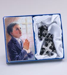 Boys First Communion Rosary and Prayer Card Set