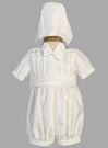 Boys Christening Romper with Bonnet, Size Small *WHILE SUPPLIES LAST*