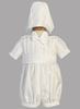 Boys Christening Romper with Bonnet, Size Small
