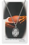 Boys St. Christopher Pewter Football Medal on 24" Chain with Prayer Card