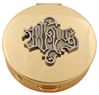 Brass Pyx with Pewter IHS Medallion