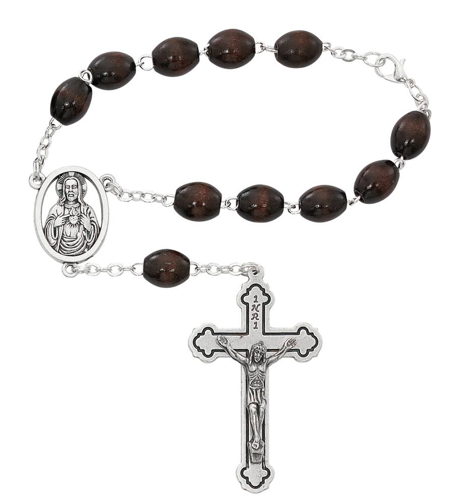 Brown Auto Rosary 6X8 mm