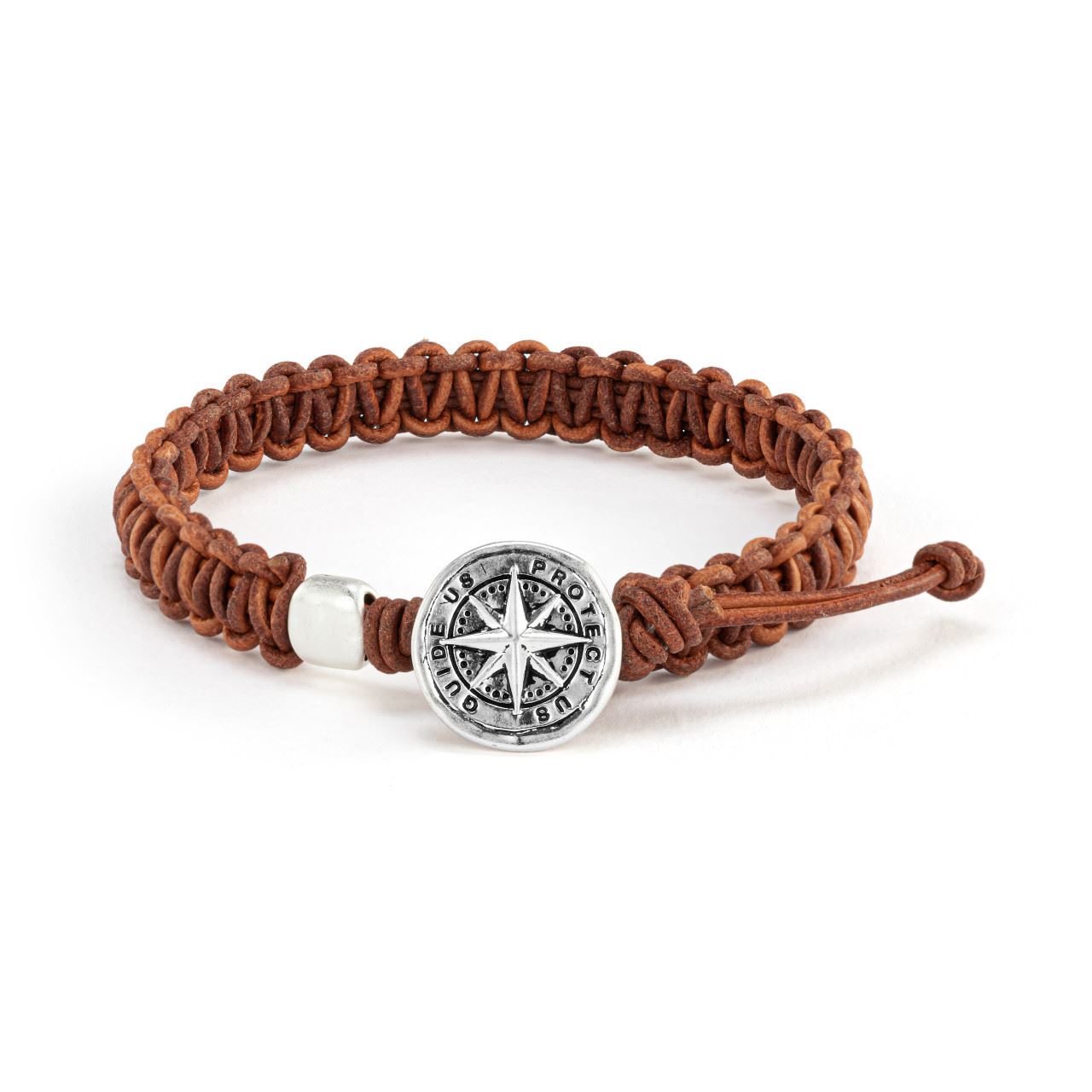 Men S Compass Bracelet Brown