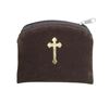 Brown Suede Gold Stamped Rosary Case