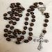 Brown Wood Bead Rosary from Italy - 17025
