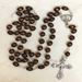 Brown Wood Bead Rosary from Italy