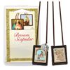 Our Lady of Mount Carmel Brown Wool Scapular with St. Benedict Medal and Crucifix