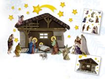 Build Your Own Nativity Scene Window Cling Set, Traditional Look
