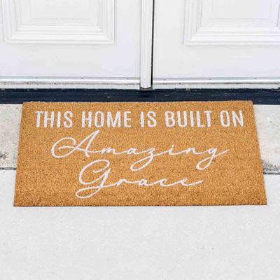 Built on Amazing Grace Coir Doormat 