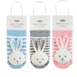 Assorted Bunny Rattle Toe Socks, Sold Each