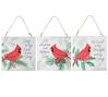 Asst Cardinal Ornaments with Messages, Sold Each