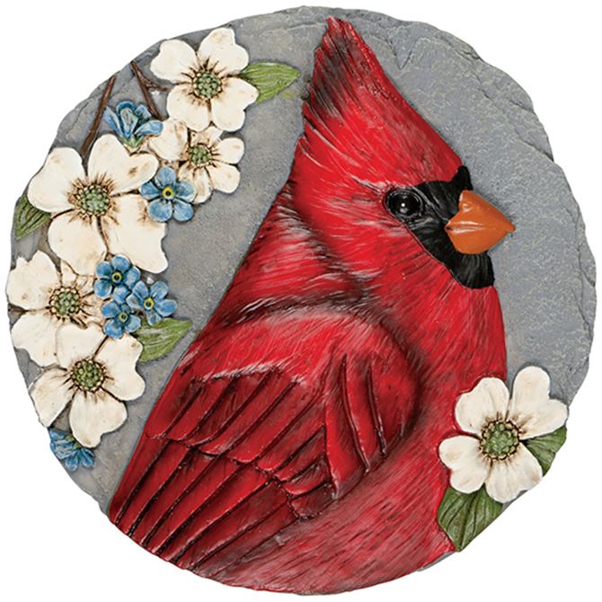 Cardinal With Dogwood 8.25" Garden Stone