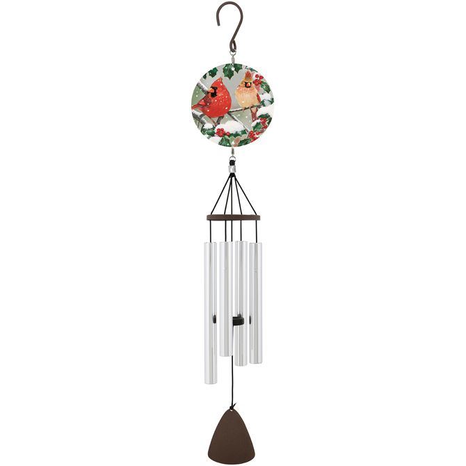 Cardinals in Holly 27" Windchime