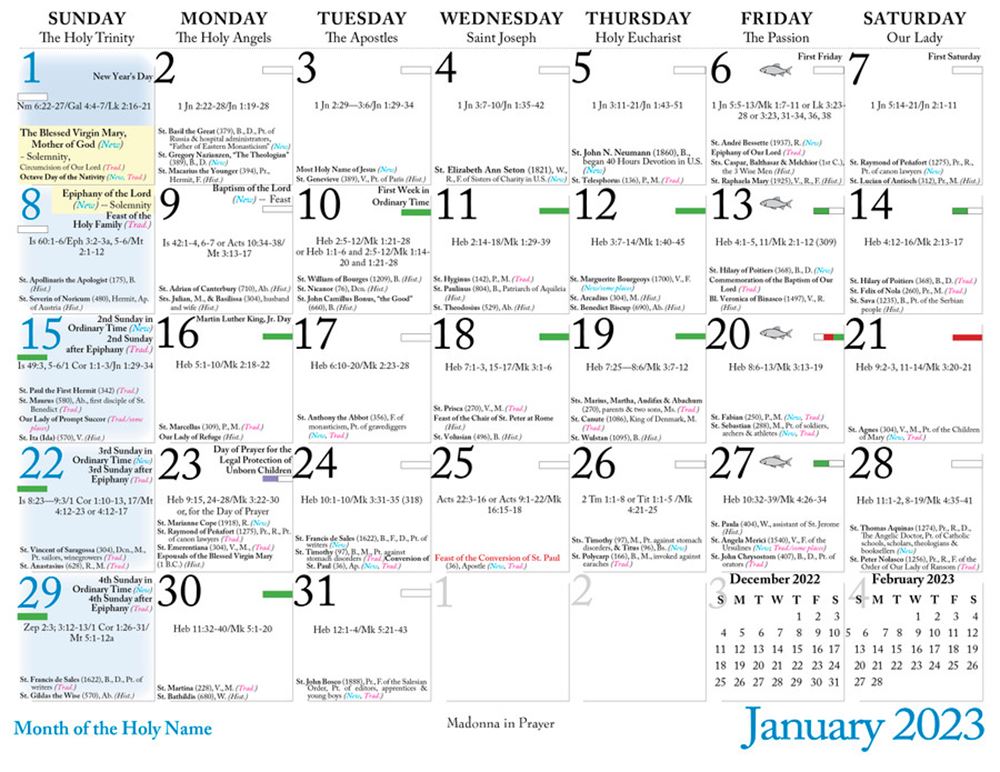 Liturgical Calendar For 2023