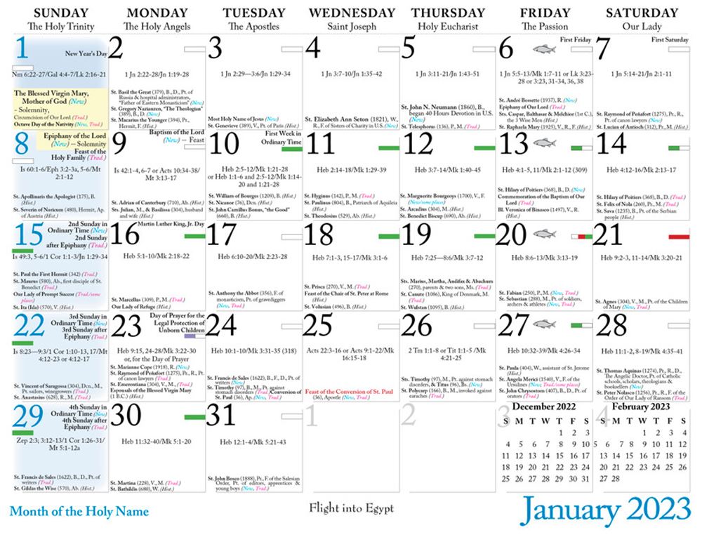 Catholic Liturgical Calendar 2023: Saint Joseph
