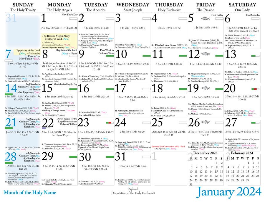 Catholic Liturgical Calendar 2024: Eucharist