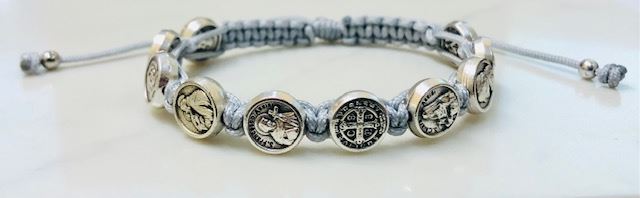 Catholic Saints Blessing Bracelet (Grey) 