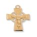 Celtic Gold over Sterling Silver Crucifix on 18" Gold Plated Chain