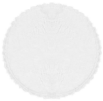 WHITE CHAPEL CAP IN CLEAR CASE ?White Lace Prayer Cap, Oval Shape 8" x 9" with Lace Edge In Flexible Pouch