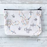 Chews Life Canvas Zip Pouch for Silicone Rosaries