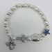 Child's White 4mm Pearl Bead Bracelet with Cross and Charms