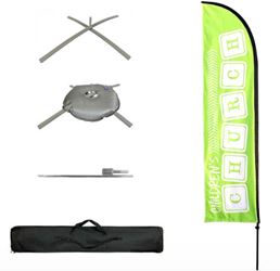 Childrens Church 9-3/4 Foot Flag Sign with Stake, Stand, Carrying Case and Weighted Bag
