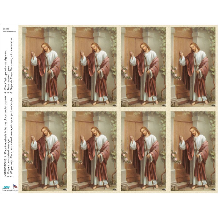 Christ Knocking Print Your Own Prayer Cards - 12 Sheet Pack