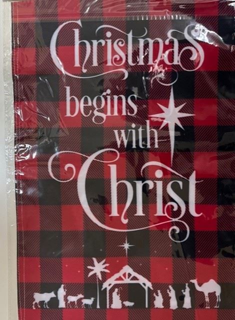 Christmas Begins with Christ 12" x 18" Garden Flag