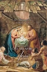 Christmas - Old Master - Nativity - She shall bring forth a son - Matthew 1:21 - Pkg 100 - Bulletin