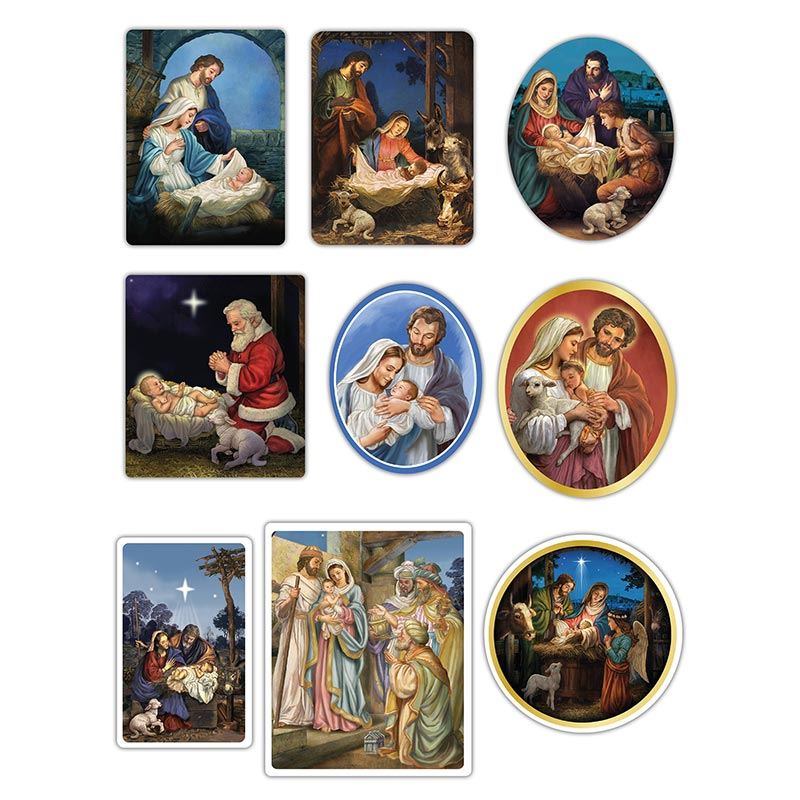 Christmas Nativity Catholic Stickers 6" x 8" Sheet