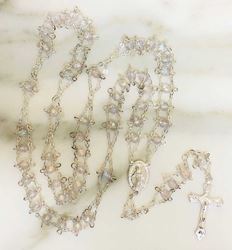 Clear Crystal 6mm Ladder Rosary