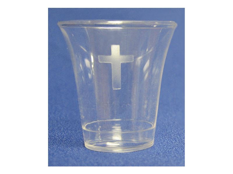 Clear Disposable Communion Cups with Cross (Box of 1000 cups)