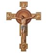 Colored Lindenwood Corpus on Byzantine Cross from Italy- Various Sizes Available