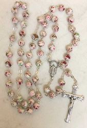 Colorful Painted Glass Bead Rosary from Italy
