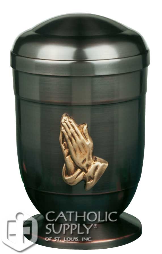Copper Urn with Praying Hands