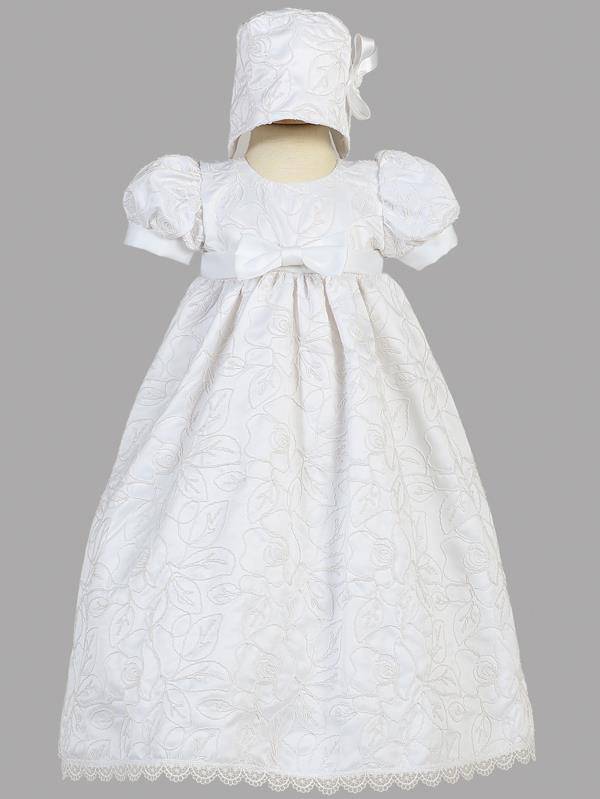 Corded Satin Christening Gown